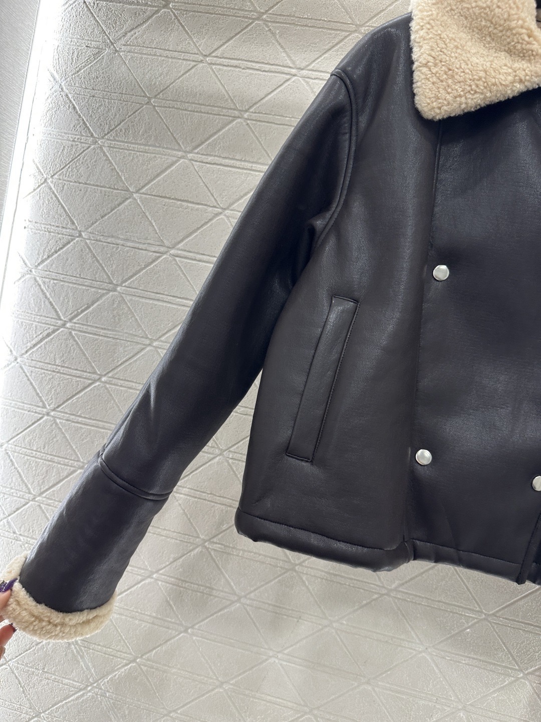 Loewe 로에베 에코 무톤 양털 라이더 자켓 24