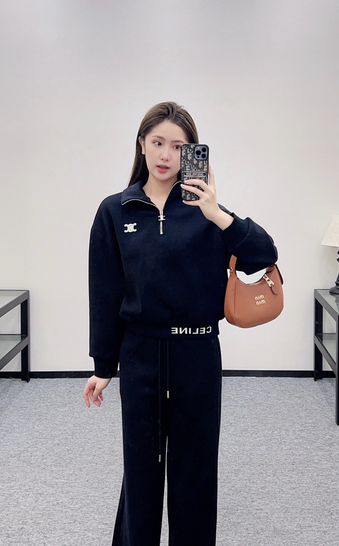 Celine 셀린느 셀린 반집업 로고 트레이닝 세트 5