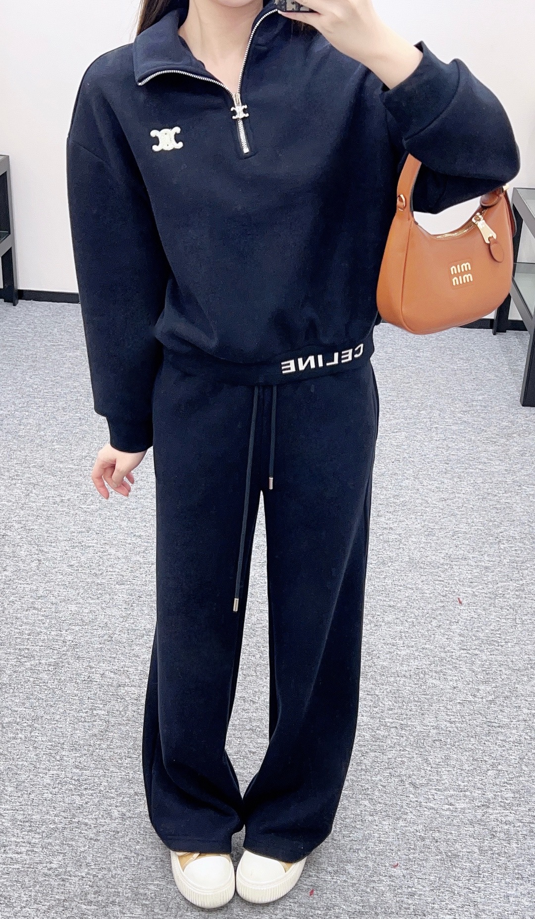 Celine 셀린느 셀린 반집업 로고 트레이닝 세트 6