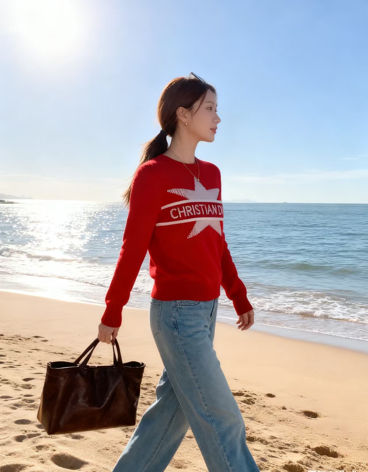 Christian Dior 크리스찬 디올 스타 로고 레드 니트 풀오버 1