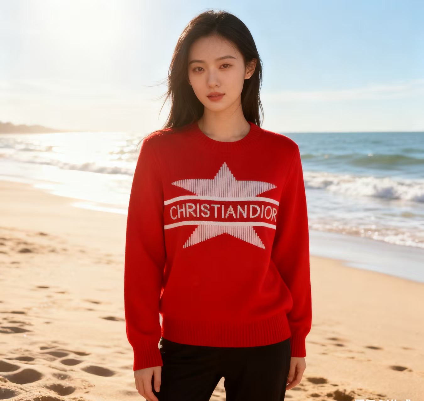 Christian Dior 크리스찬 디올 스타 로고 레드 니트 풀오버 2