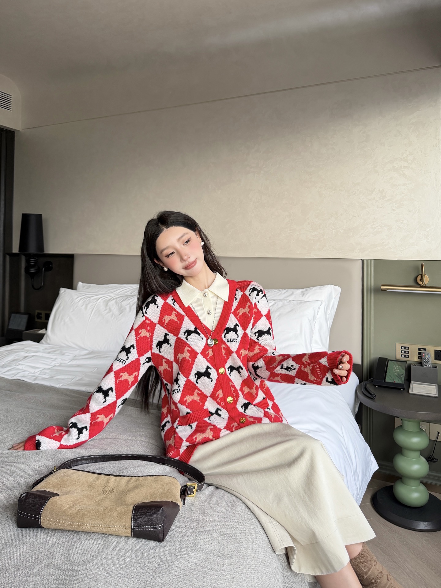 Gucci 구찌 마상 아가일 V넥 니트 가디건 3