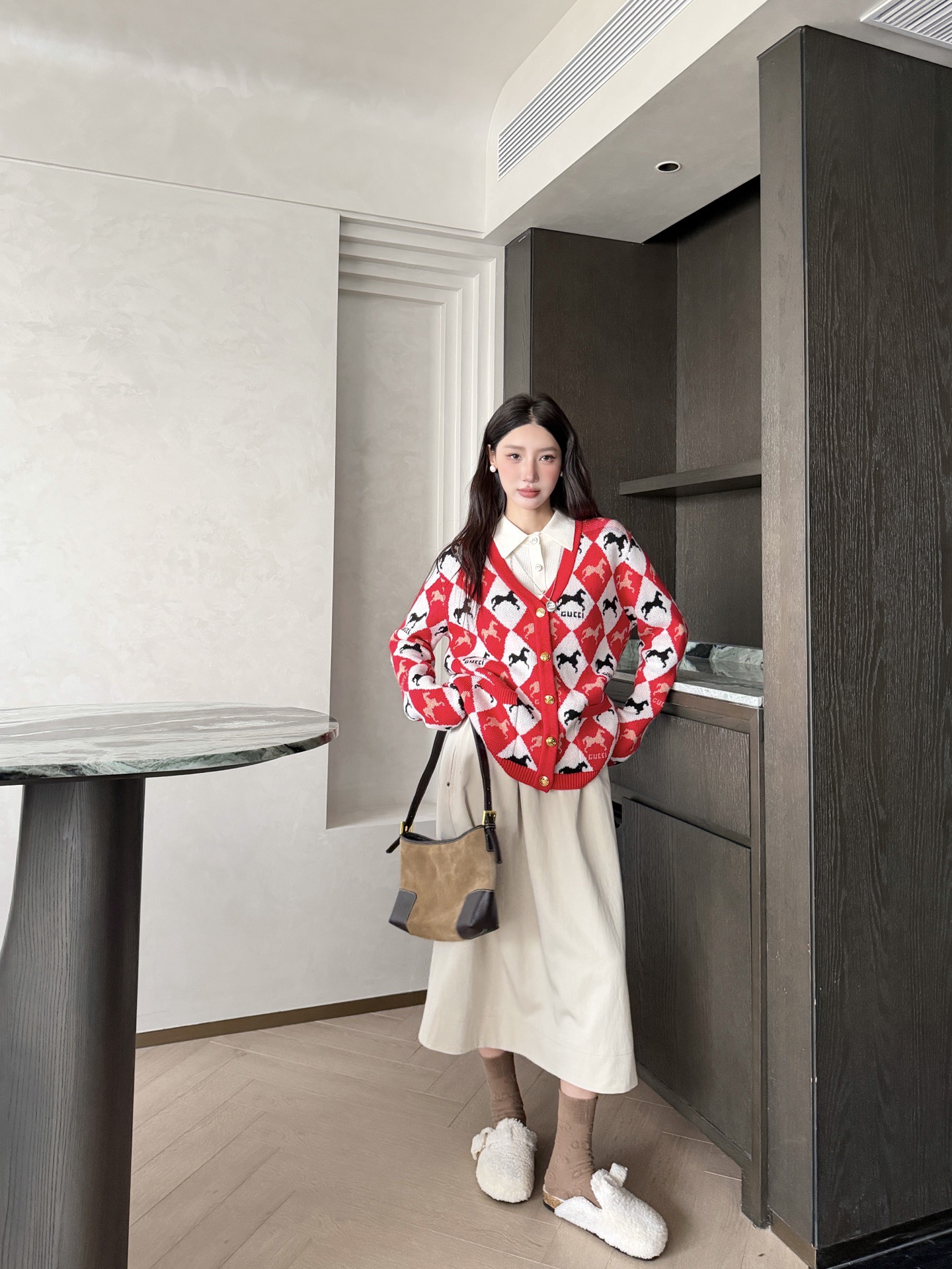 Gucci 구찌 마상 아가일 V넥 니트 가디건 6