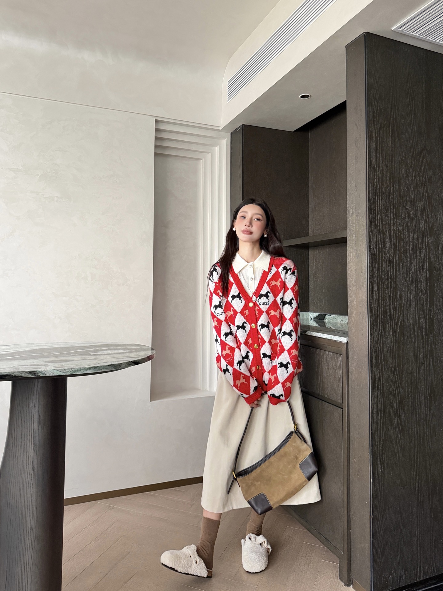 Gucci 구찌 마상 아가일 V넥 니트 가디건 7