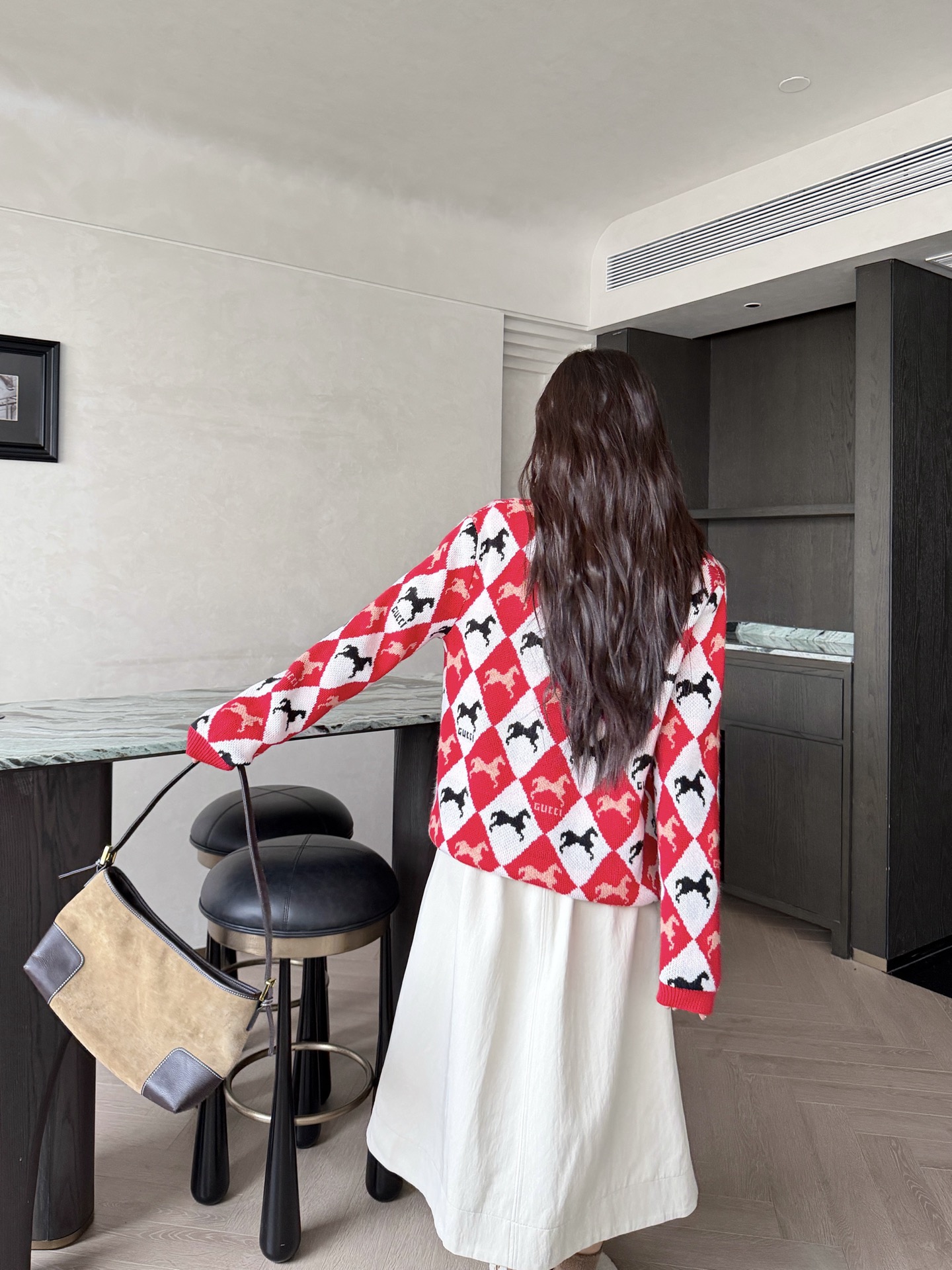 Gucci 구찌 마상 아가일 V넥 니트 가디건 8