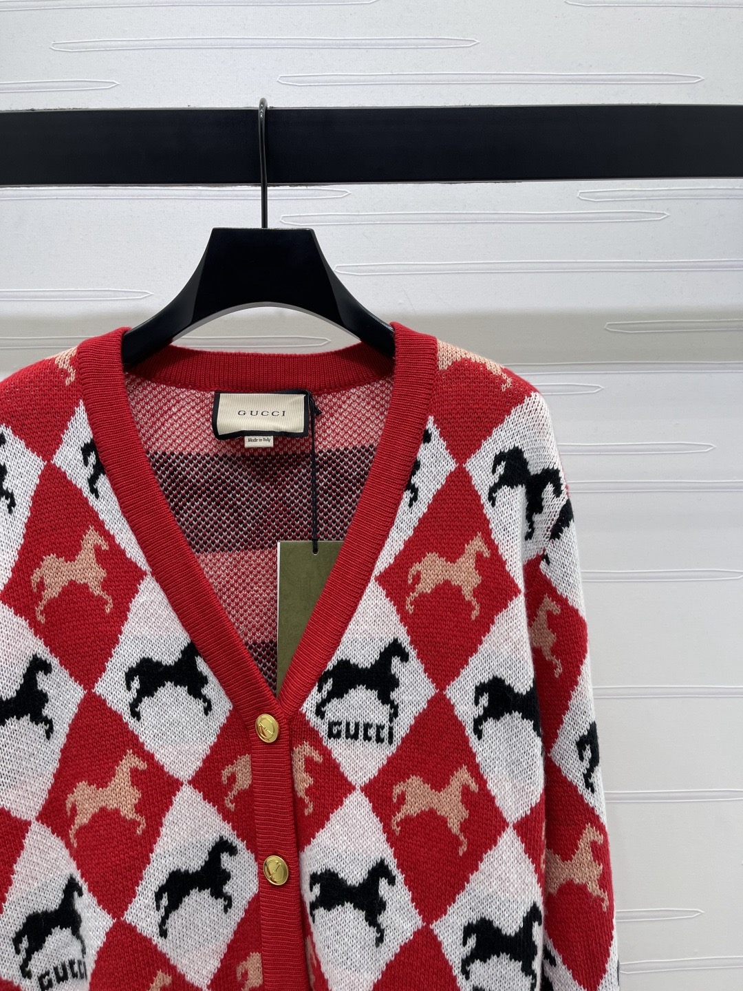 Gucci 구찌 마상 아가일 V넥 니트 가디건 13