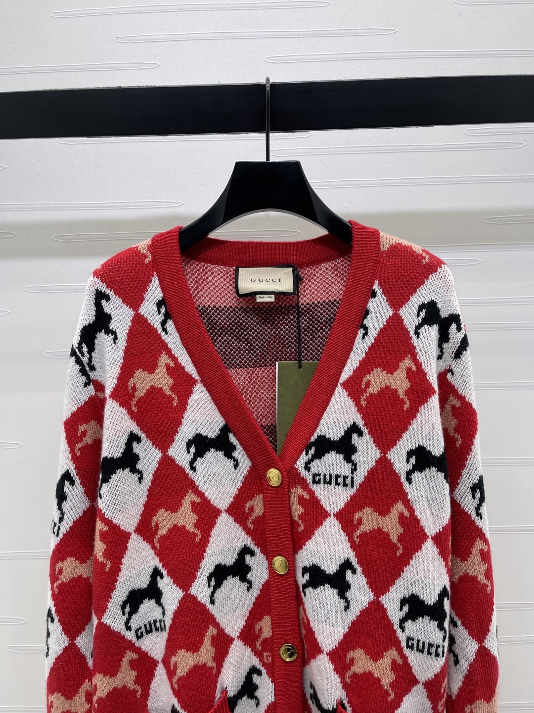 Gucci 구찌 마상 아가일 V넥 니트 가디건 15