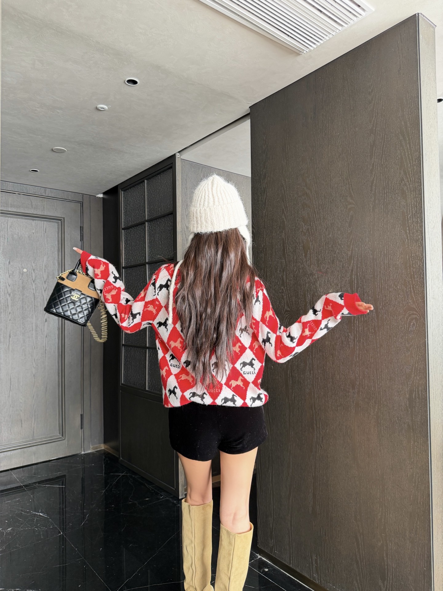 Gucci 구찌 마상 아가일 라운드넥 니트 가디건 5