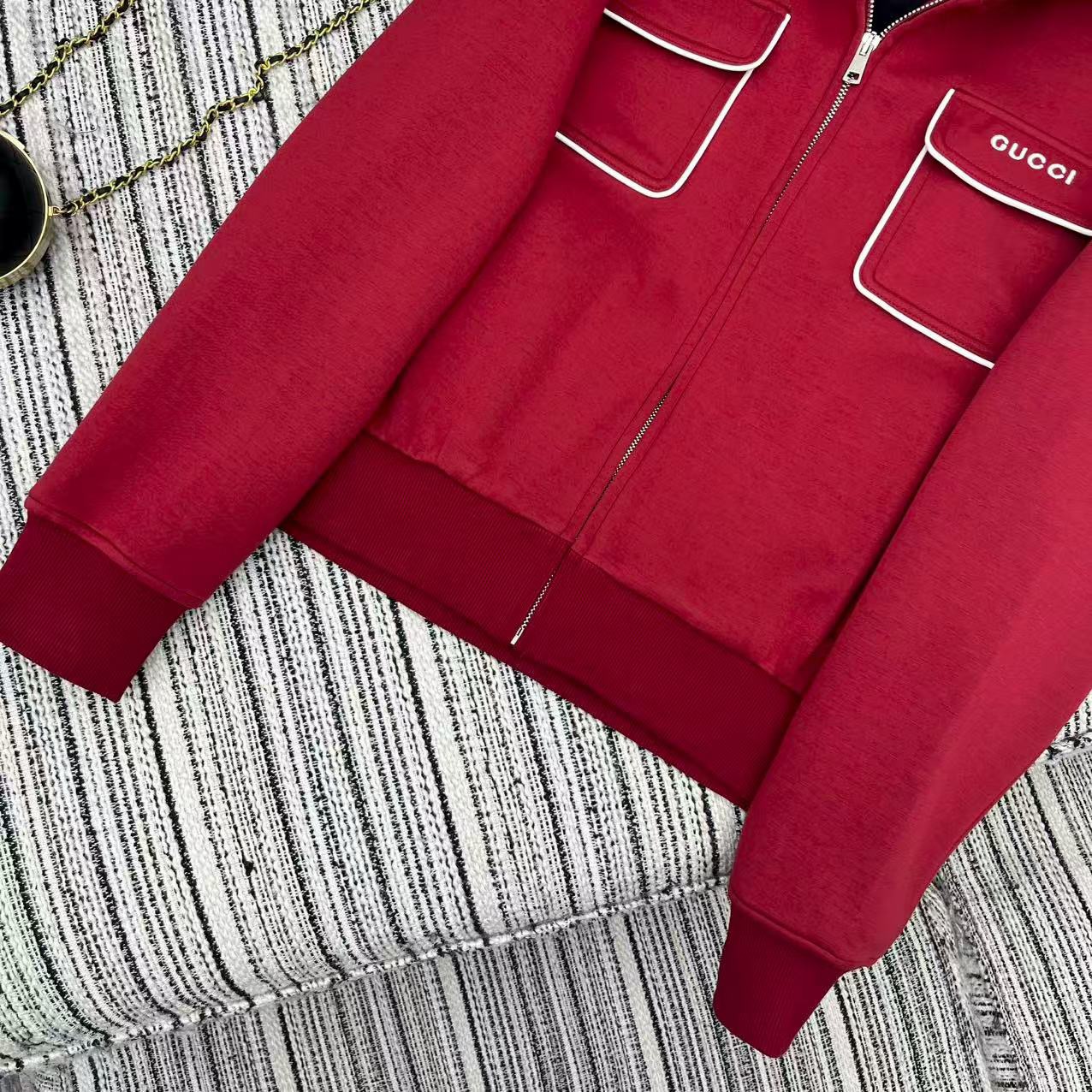 Gucci 구찌 배색 파이핑 포켓 집업 자켓 스커트 세트 14