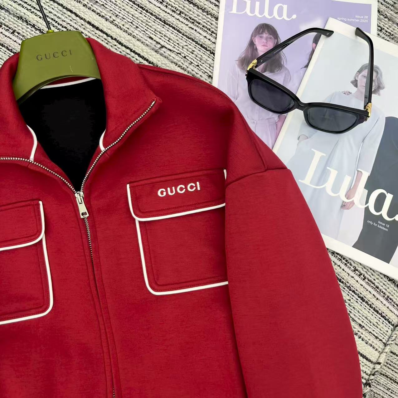 Gucci 구찌 배색 파이핑 포켓 집업 자켓 스커트 세트 18