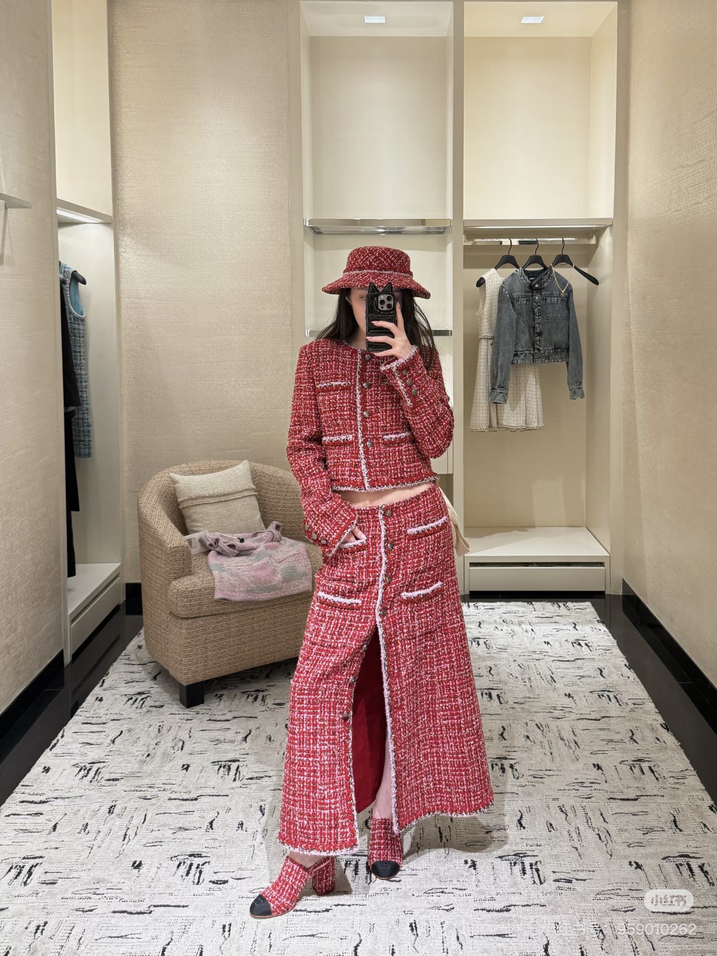 PRADA 프라다 2025 신형 격자무늬 봄 가을 베레모 정보없음 8