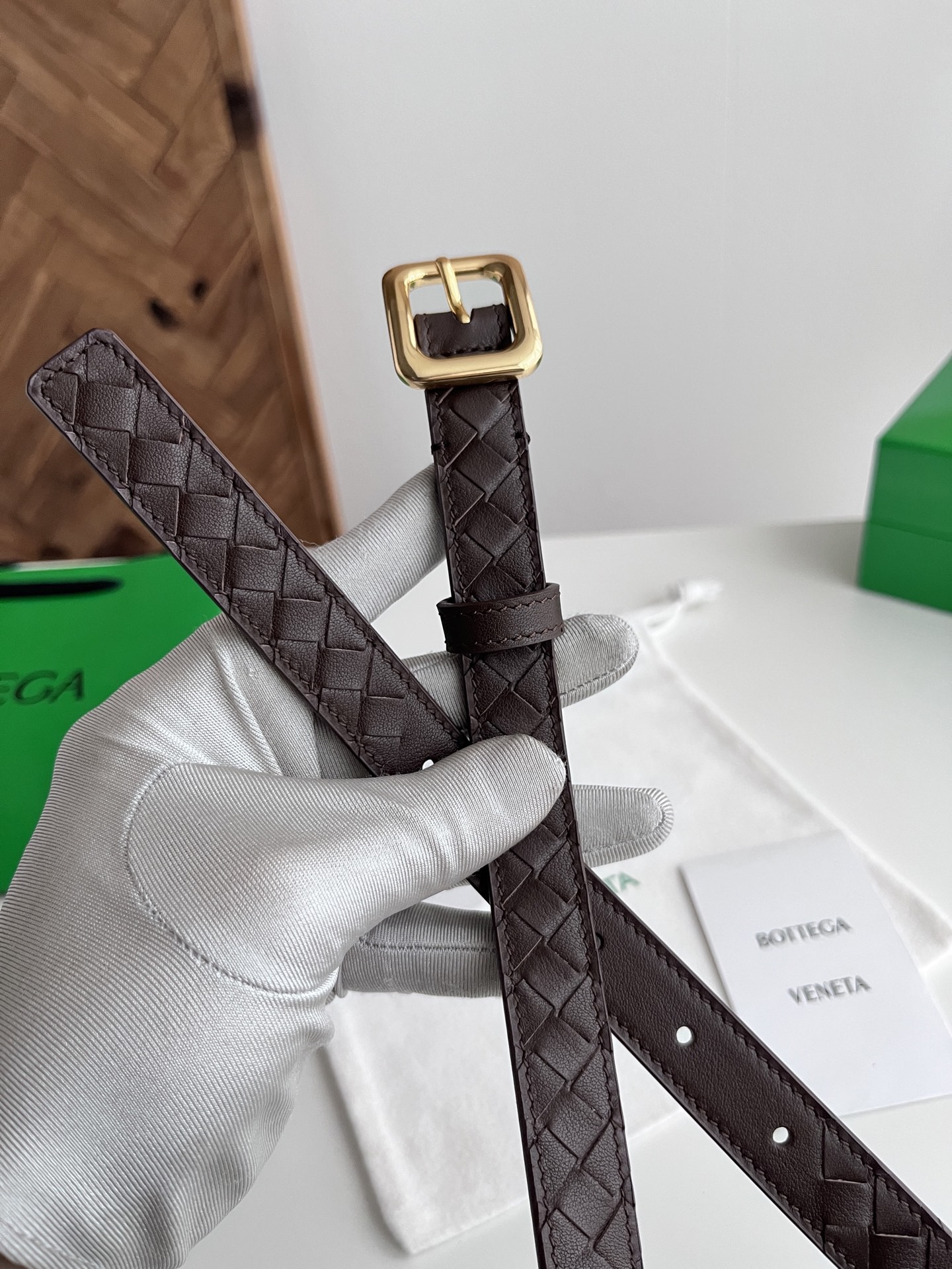 Bottega Veneta 보테가베네타 보테가 베네타 인트레치오 여성 가죽 허리벨트 4