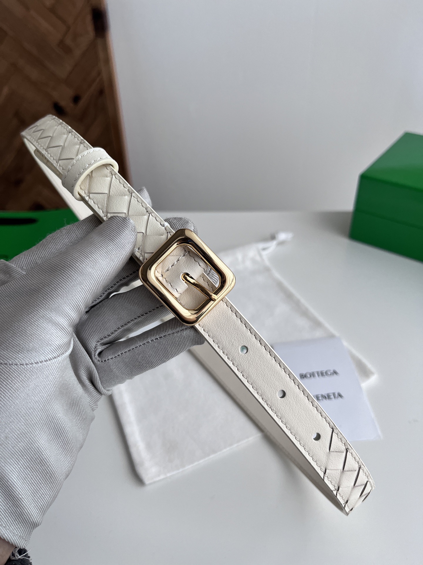 Bottega Veneta 보테가 베네타 인트레치아토 레더 슬림 여성용 벨트 2cm 6
