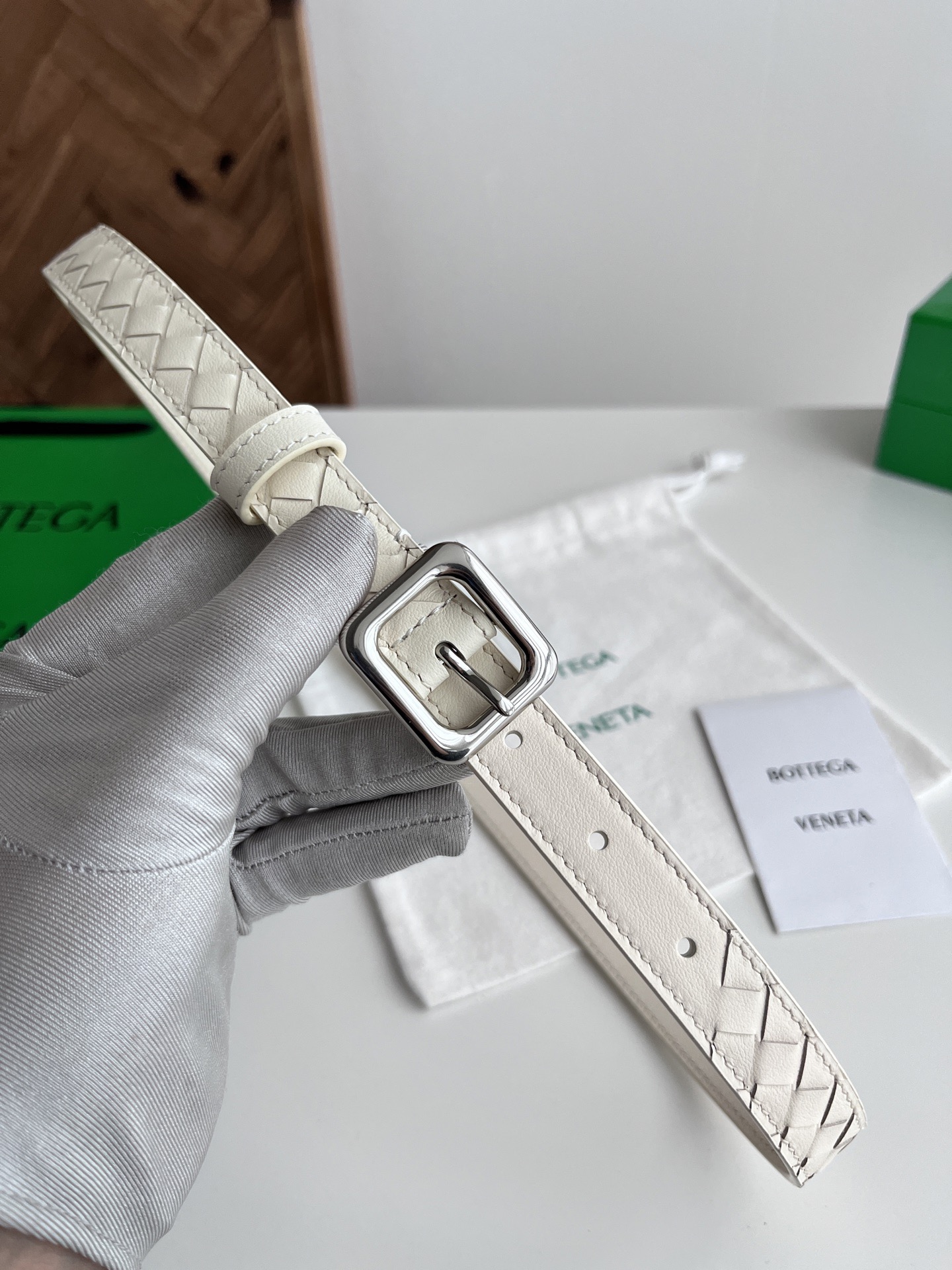 Bottega Veneta 보테가 베네타 인트레치아토 레더 슬림 여성용 벨트 2cm 12