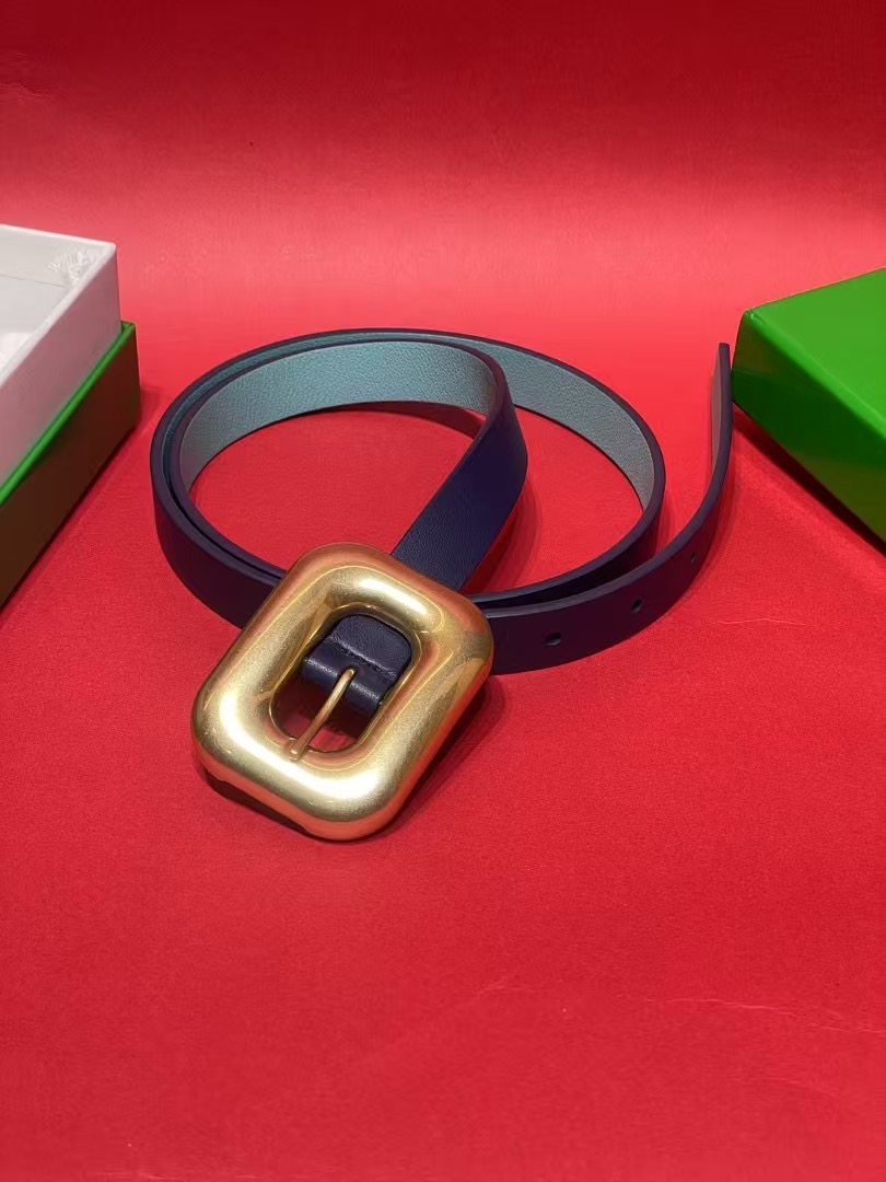 Bottega Veneta 보테가 베네타 빈티지 오벌 버클 레더 벨트 2cm 4