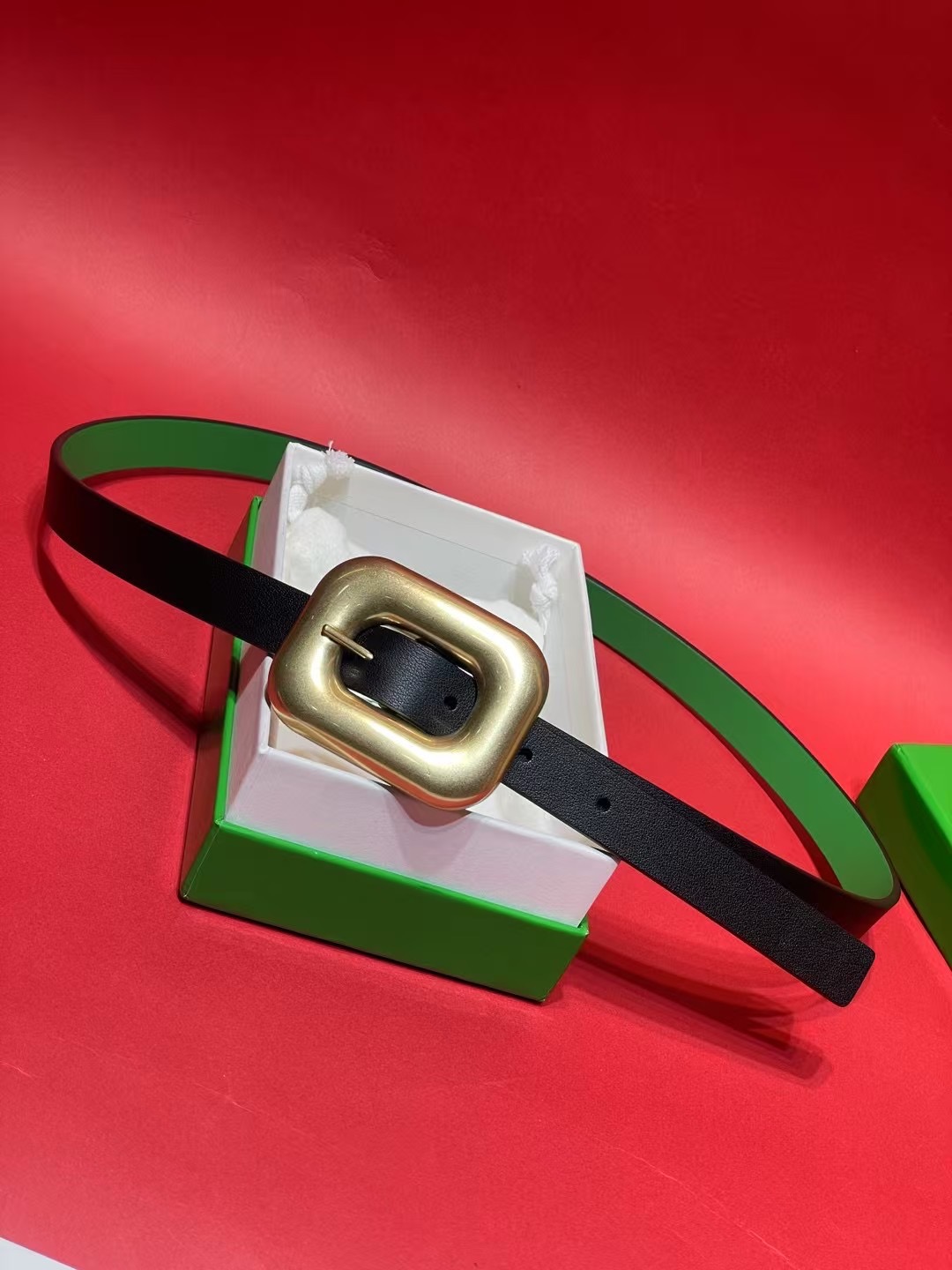 Bottega Veneta 보테가 베네타 빈티지 오벌 버클 레더 벨트 2cm 7