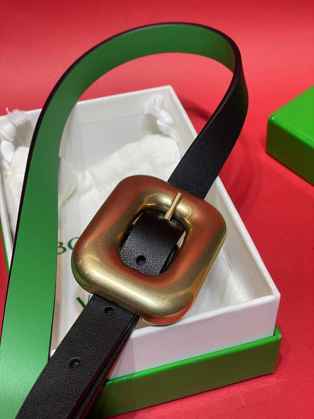 Bottega Veneta 보테가 베네타 빈티지 오벌 버클 레더 벨트 2cm 8