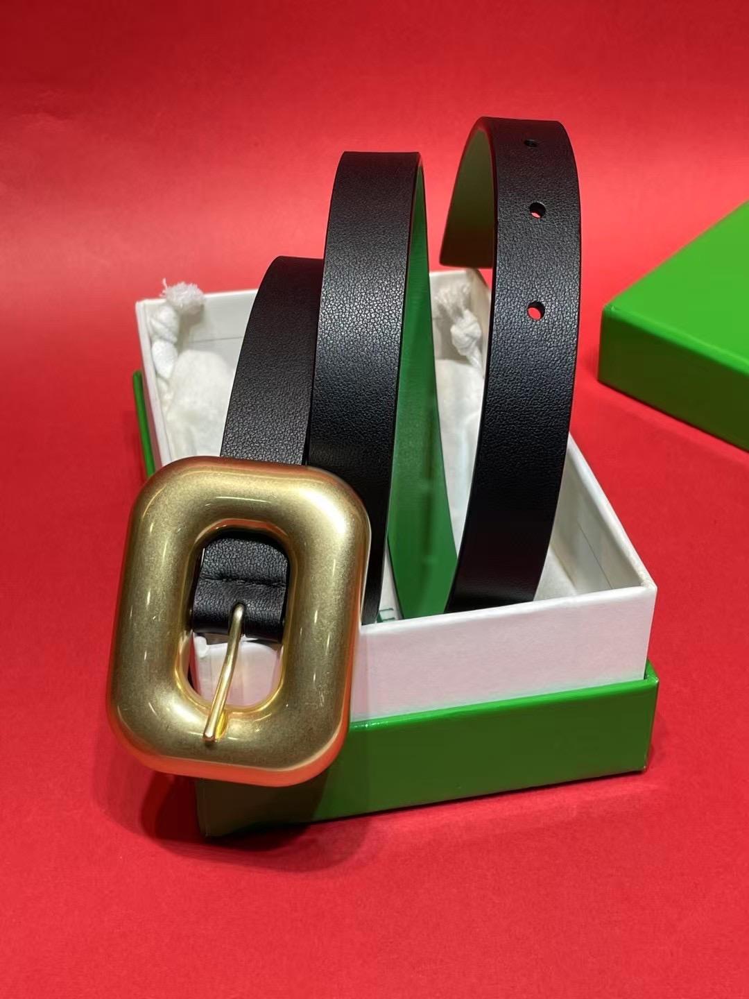 Bottega Veneta 보테가 베네타 빈티지 오벌 버클 레더 벨트 2cm 9