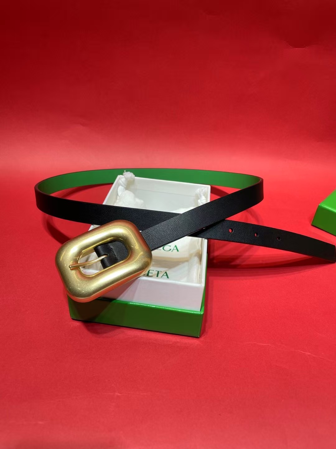 Bottega Veneta 보테가 베네타 빈티지 오벌 버클 레더 벨트 2cm 11