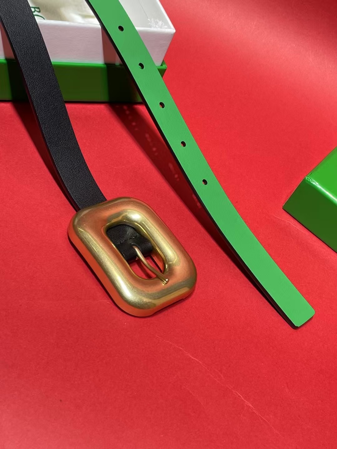 Bottega Veneta 보테가 베네타 빈티지 오벌 버클 레더 벨트 2cm 12