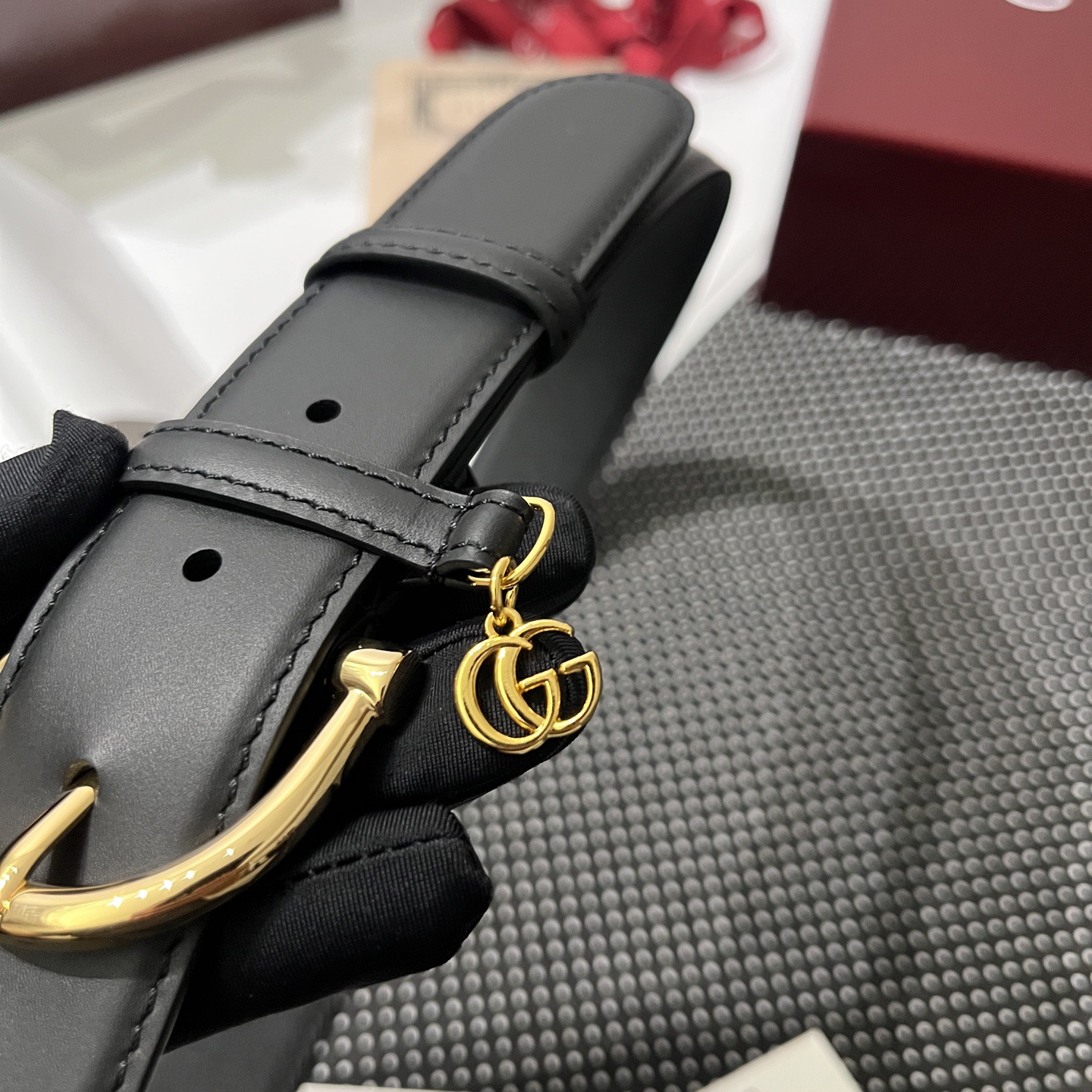 Gucci 구찌 여성 3.5cm 가죽 벨트 골드 GG 참장식 4