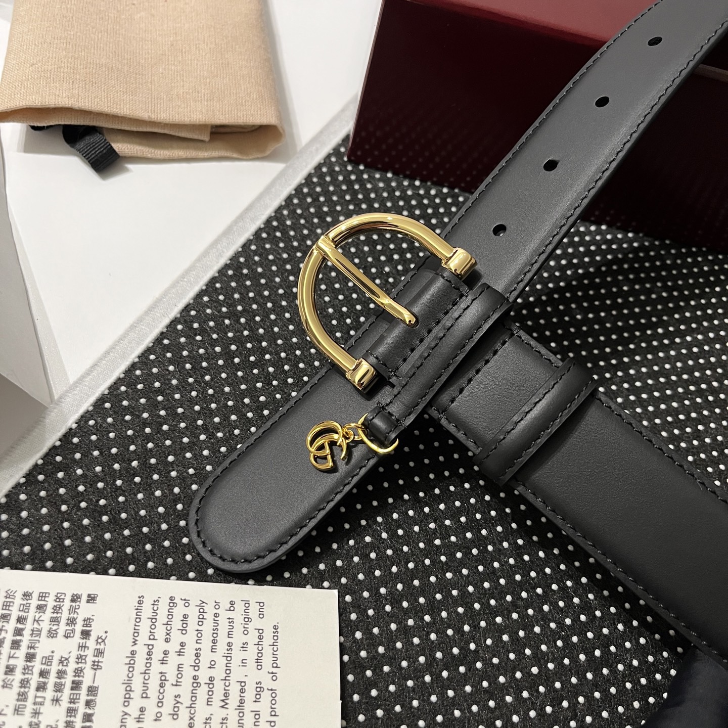 Gucci 구찌 여성 3.5cm 가죽 벨트 골드 GG 참장식 8