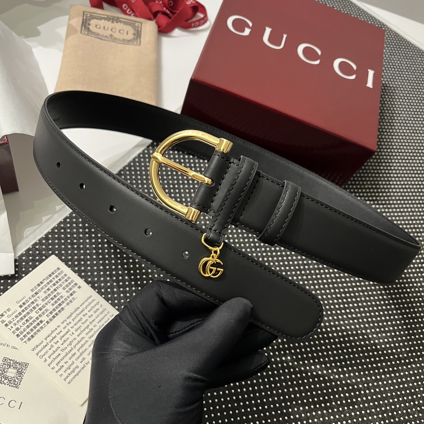 Gucci 구찌 여성 3.5cm 가죽 벨트 골드 GG 참장식 9