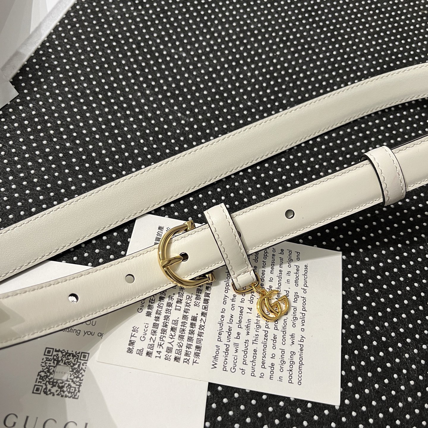 Gucci 구찌 인터로킹 G 참 장식 레더 벨트 35mm 5