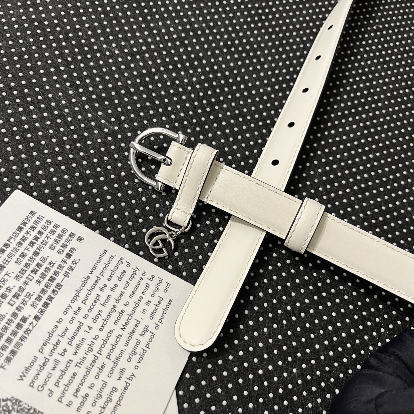 Gucci 구찌 인터로킹 G 참 장식 레더 벨트 35mm 8