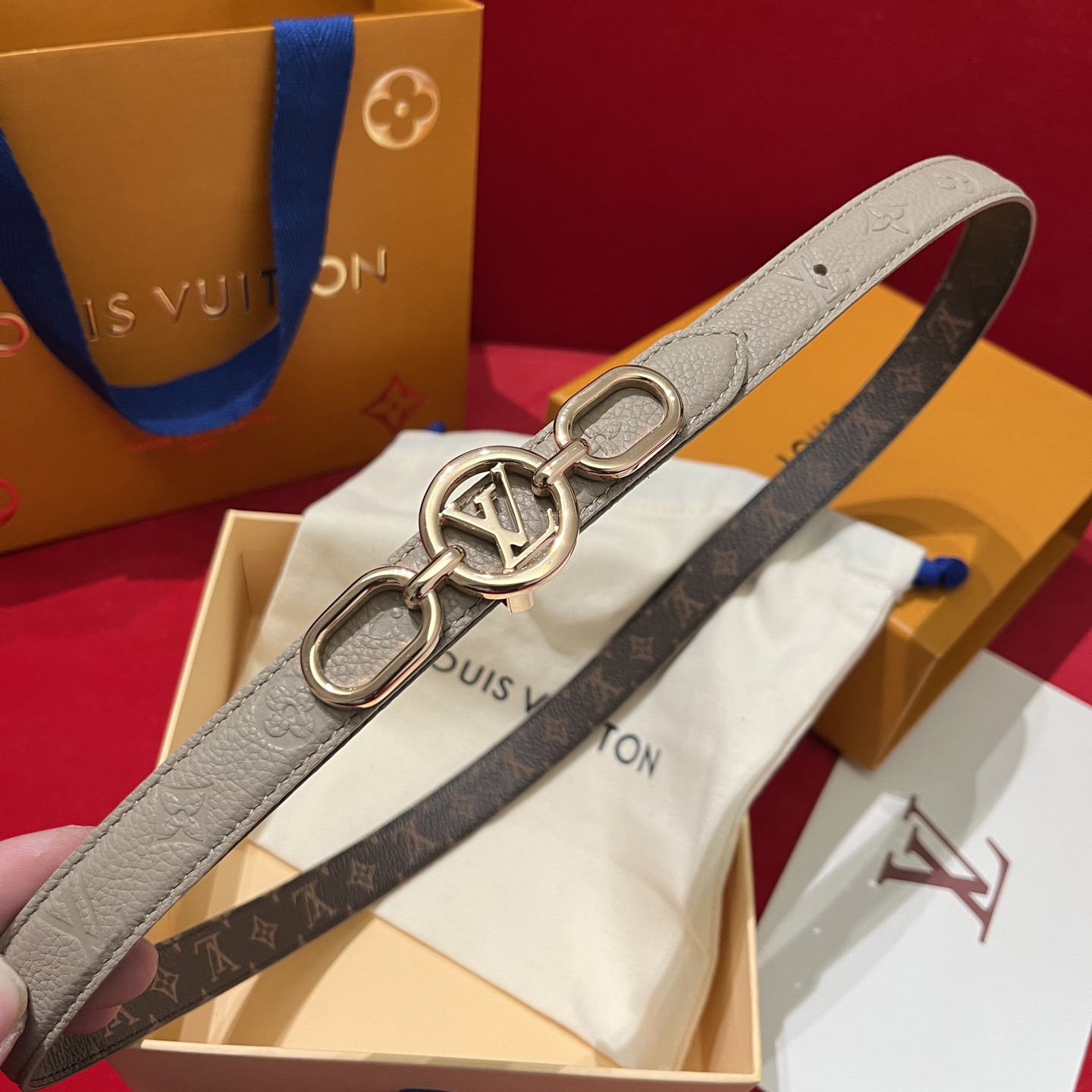 Louis Vuitton 루이비통 플라워 버클 모노그램 리버서블 여성 벨트 7