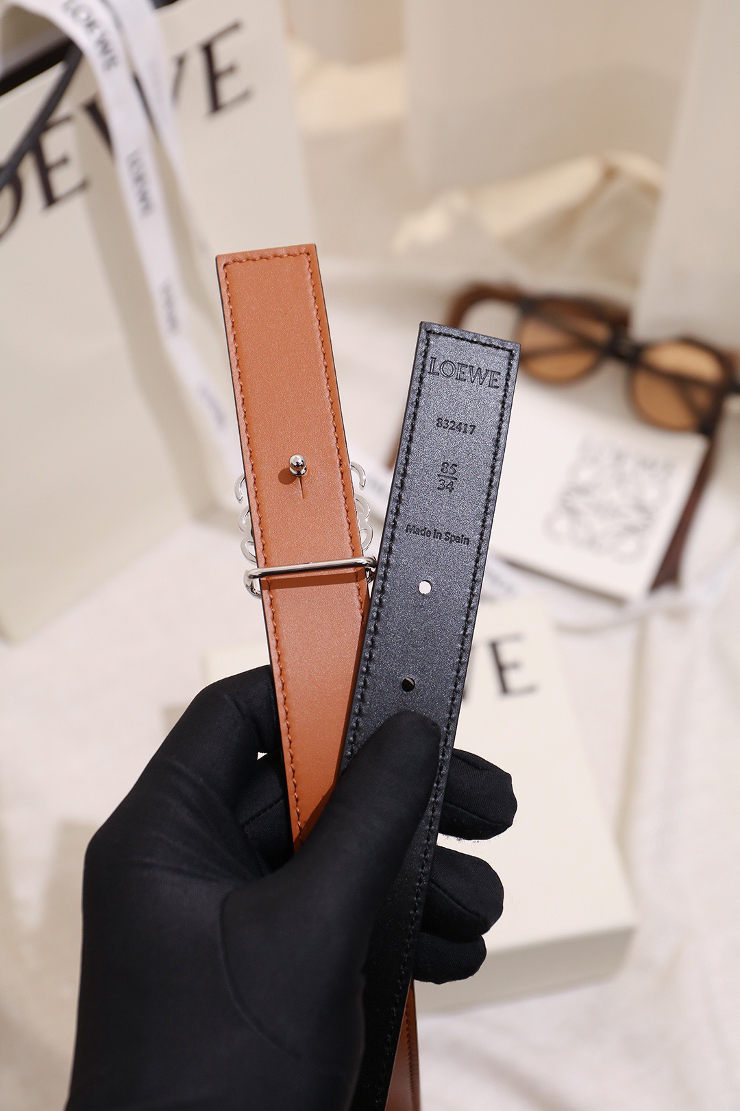 Loewe 로에베 아나그램 리버서블 벨트 28mm 5