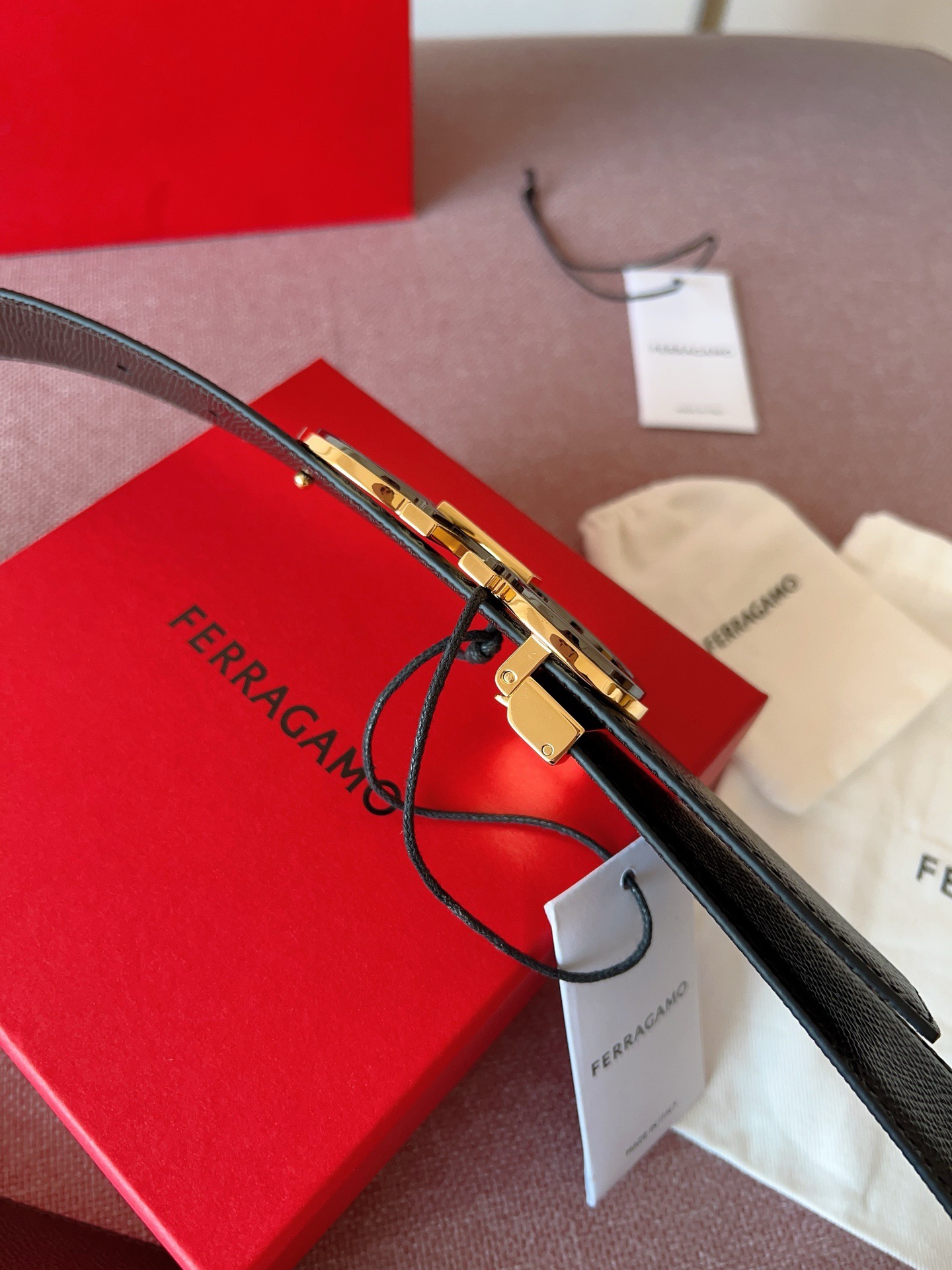 Ferragamo 페라가모 간치니 버클 소가죽 벨트 7