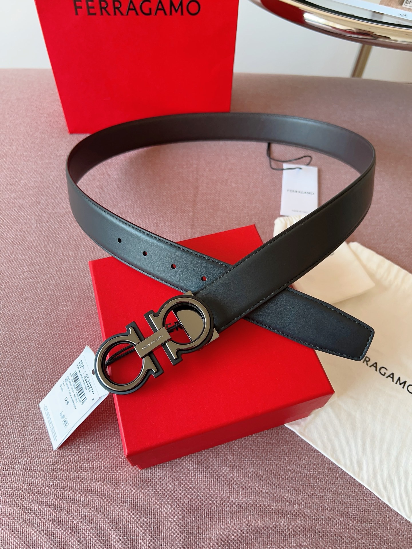 Ferragamo 페라가모 간치니 버클 소가죽 벨트 4