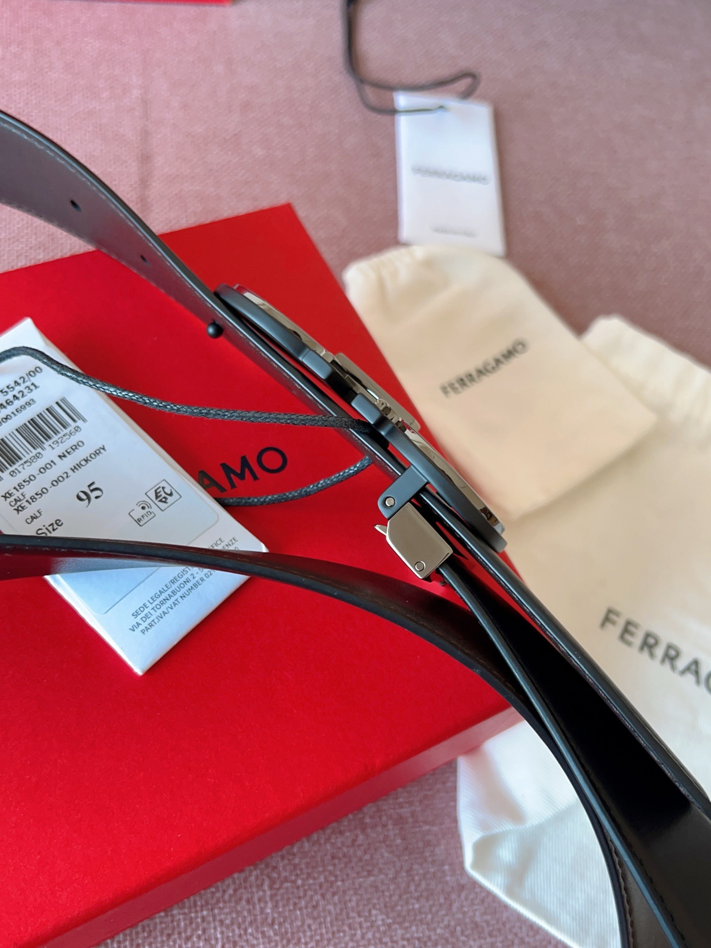 Ferragamo 페라가모 간치니 버클 소가죽 벨트 8