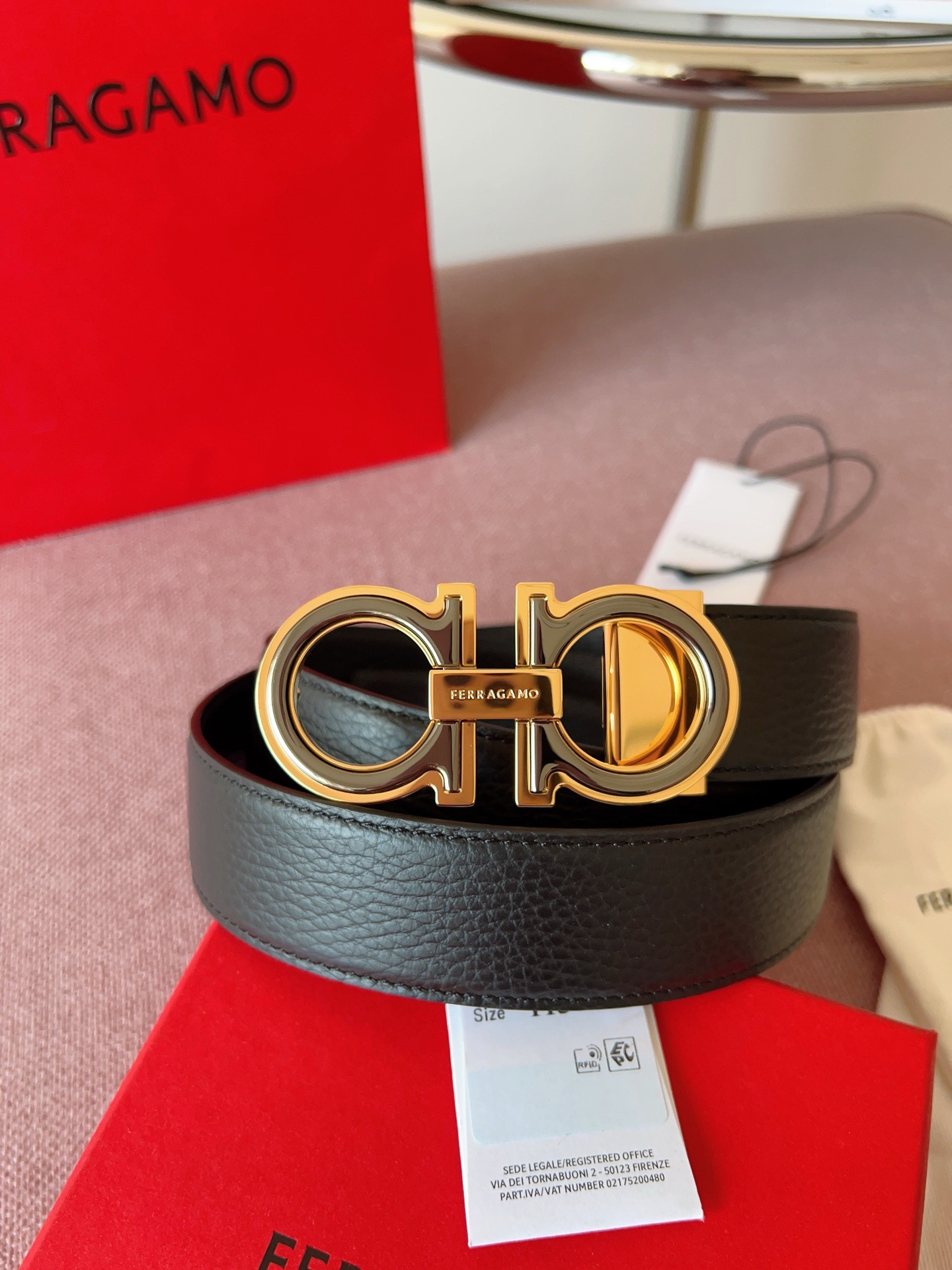 Ferragamo 페라가모 간치니 버클 소가죽 벨트 2