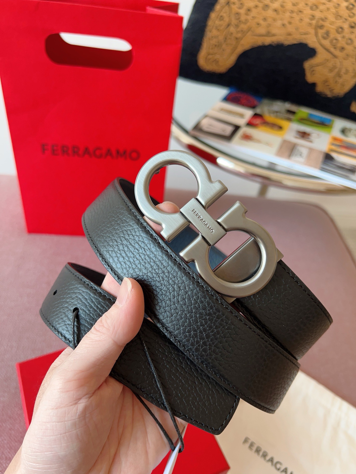 Ferragamo 페라가모 간치니 버클 소가죽 벨트 1