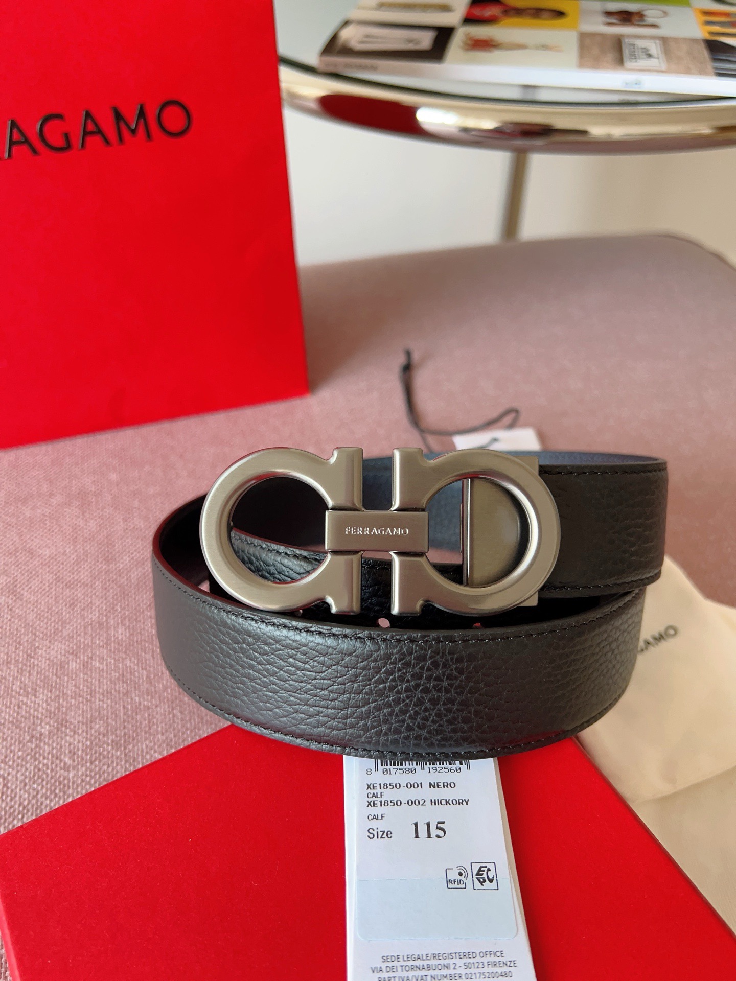 Ferragamo 페라가모 간치니 버클 소가죽 벨트 2