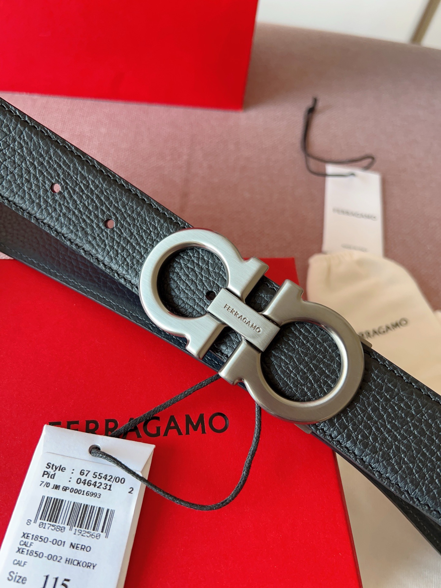 Ferragamo 페라가모 간치니 버클 소가죽 벨트 5