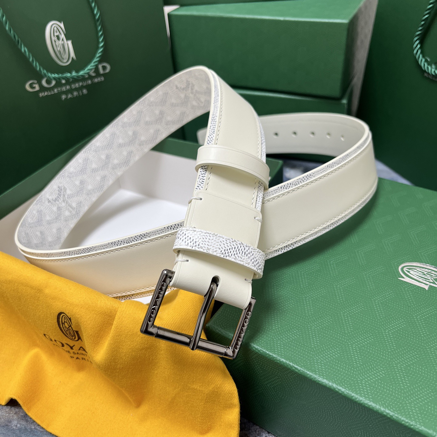 Goyard 고야드 소가죽 캔버스 리버서블 벨트 1