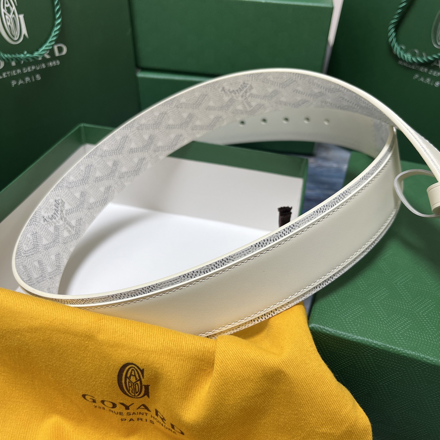 Goyard 고야드 소가죽 캔버스 리버서블 벨트 4