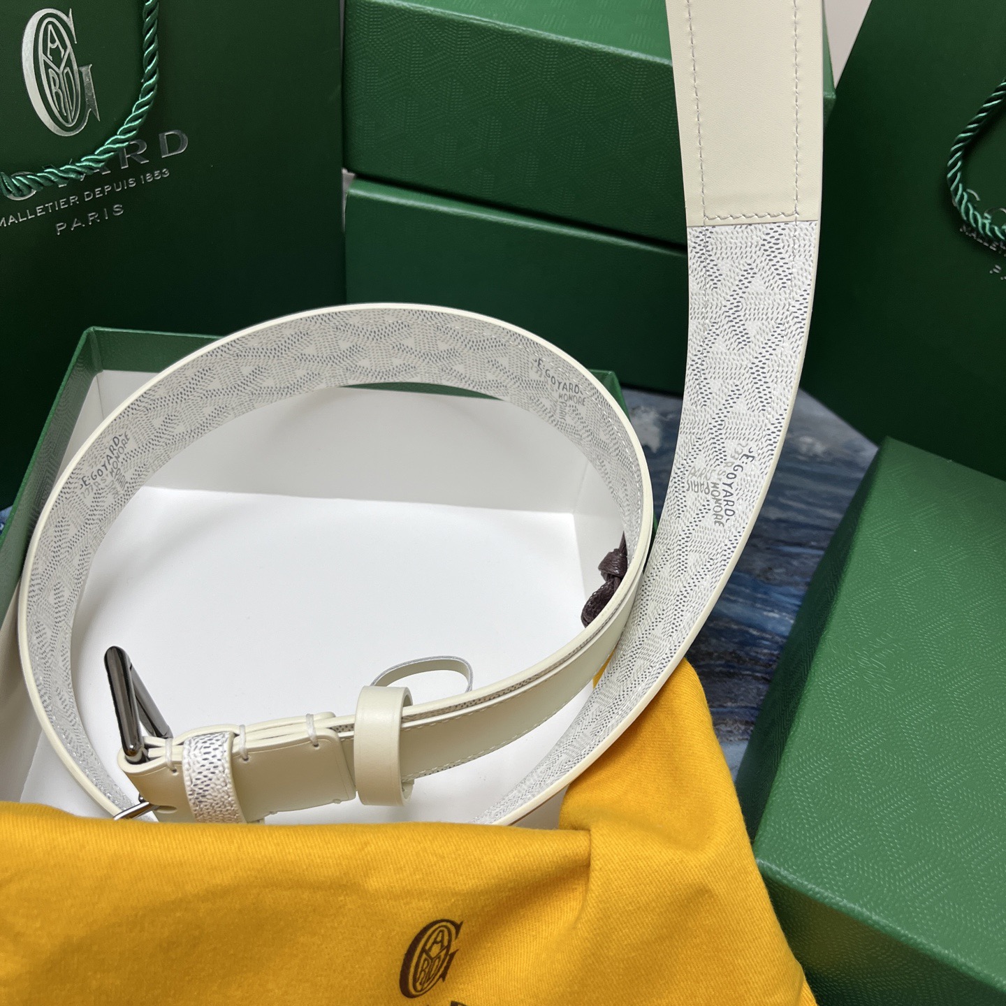 Goyard 고야드 소가죽 캔버스 리버서블 벨트 5