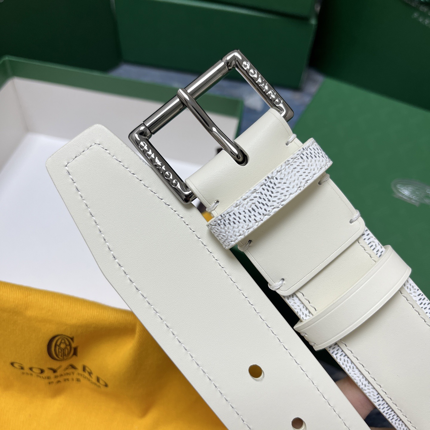 Goyard 고야드 소가죽 캔버스 리버서블 벨트 6