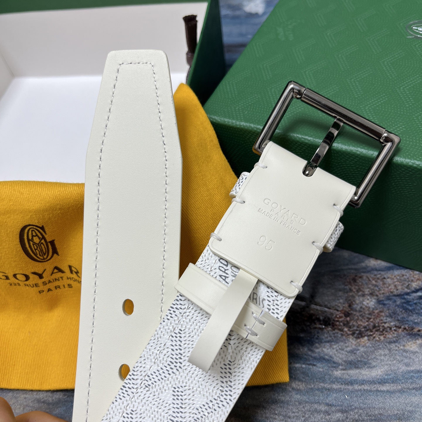 Goyard 고야드 소가죽 캔버스 리버서블 벨트 7