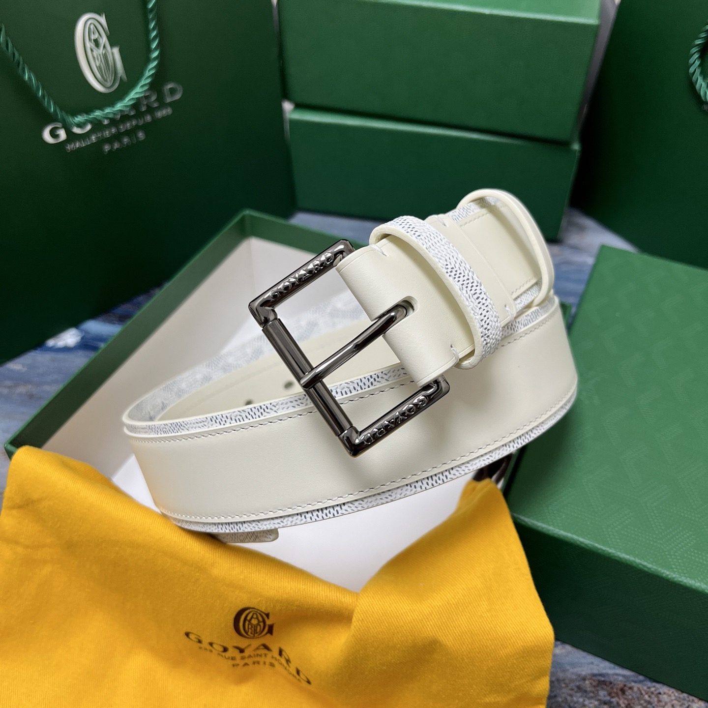 Goyard 고야드 소가죽 캔버스 리버서블 벨트 8