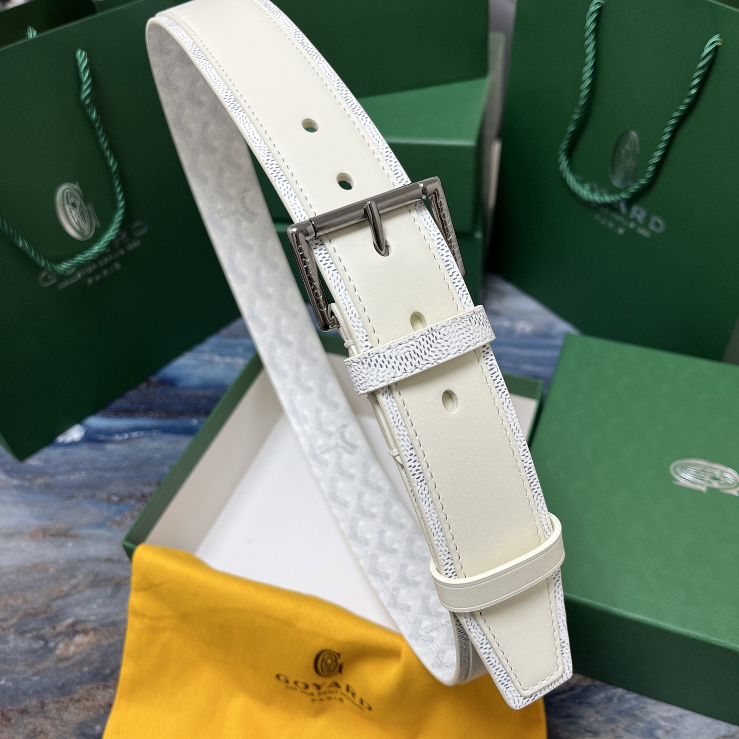 Goyard 고야드 소가죽 캔버스 리버서블 벨트 1