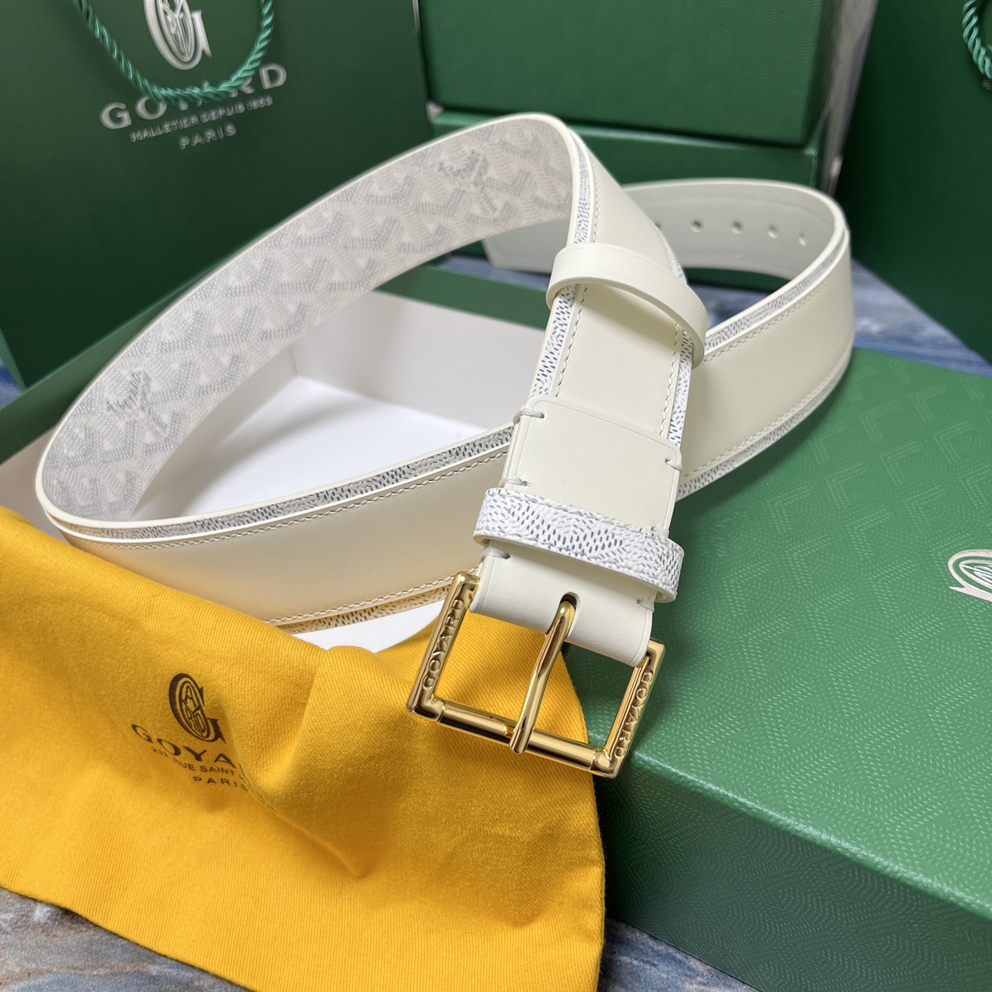 Goyard 고야드 소가죽 캔버스 리버서블 벨트 2