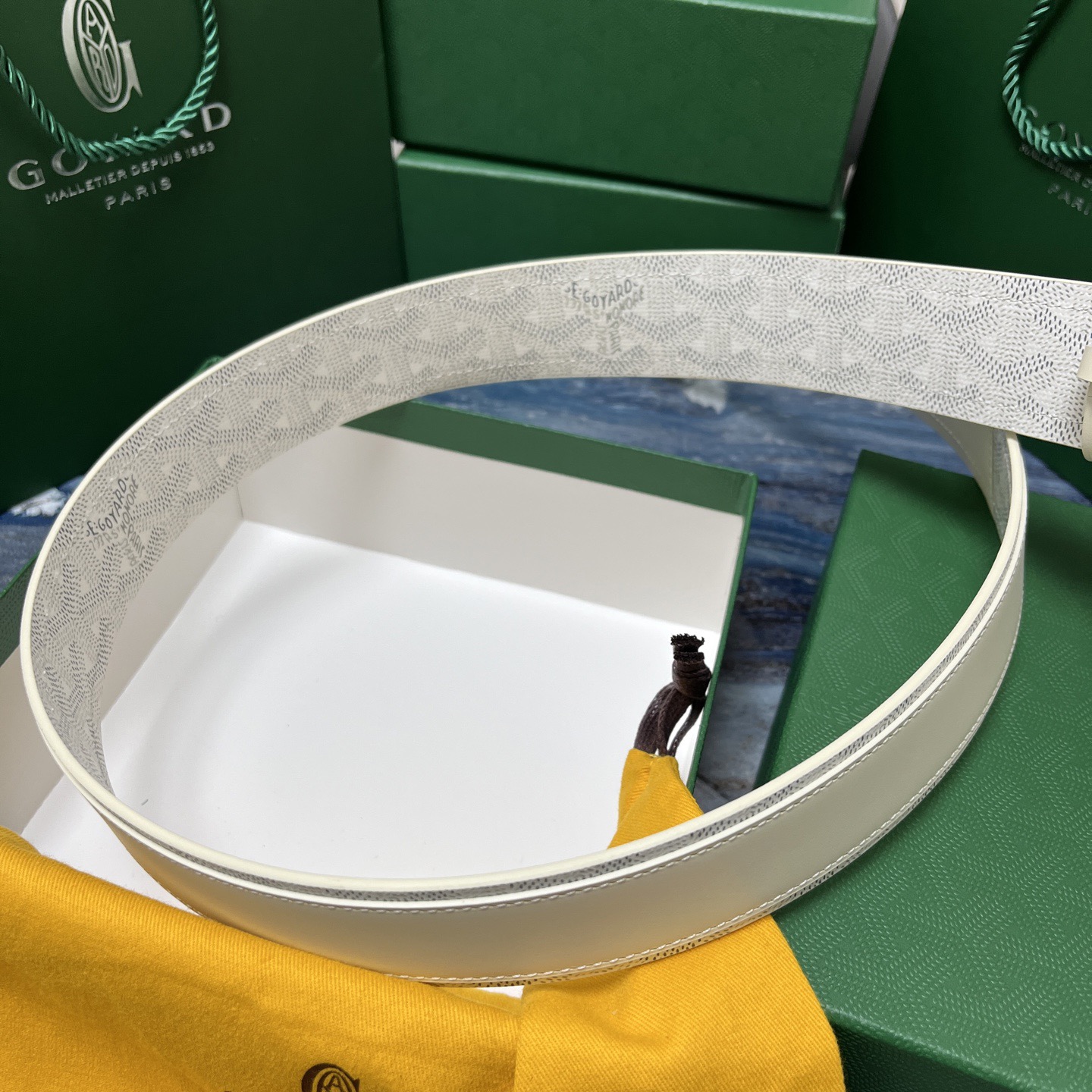 Goyard 고야드 소가죽 캔버스 리버서블 벨트 5