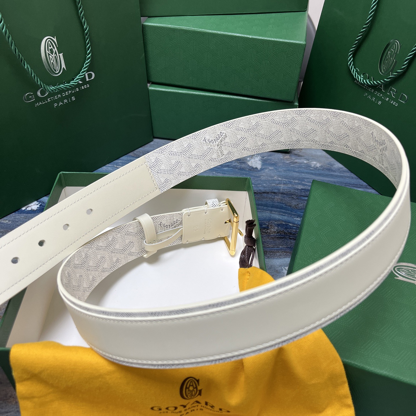 Goyard 고야드 소가죽 캔버스 리버서블 벨트 6