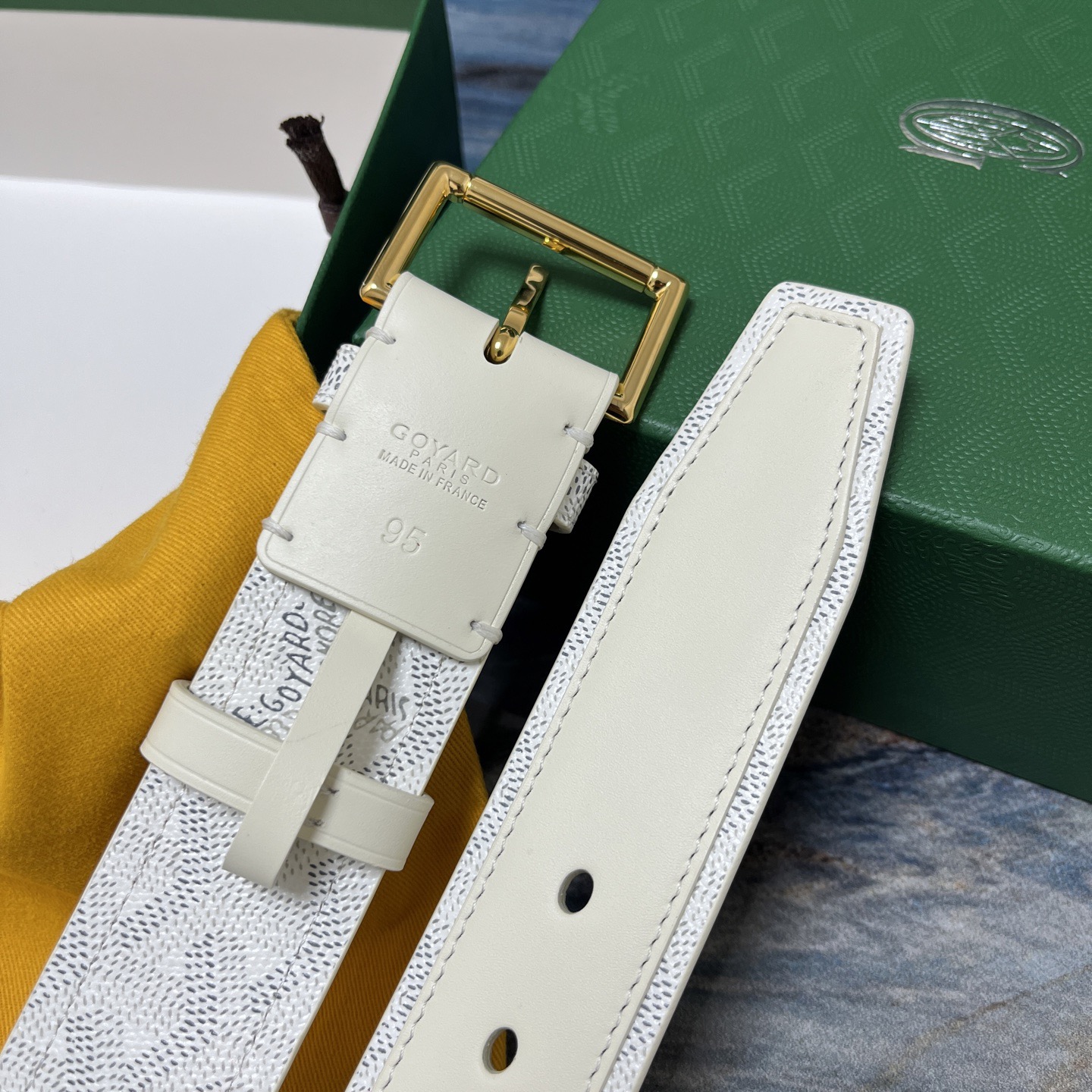 Goyard 고야드 소가죽 캔버스 리버서블 벨트 8