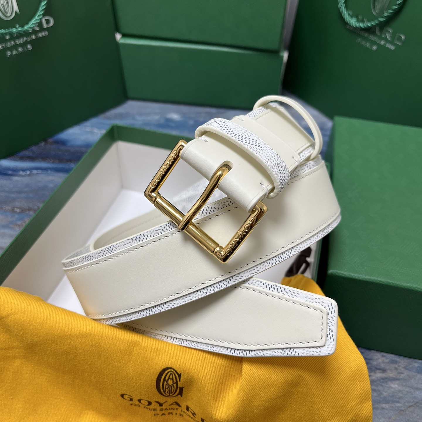 Goyard 고야드 소가죽 캔버스 리버서블 벨트 9